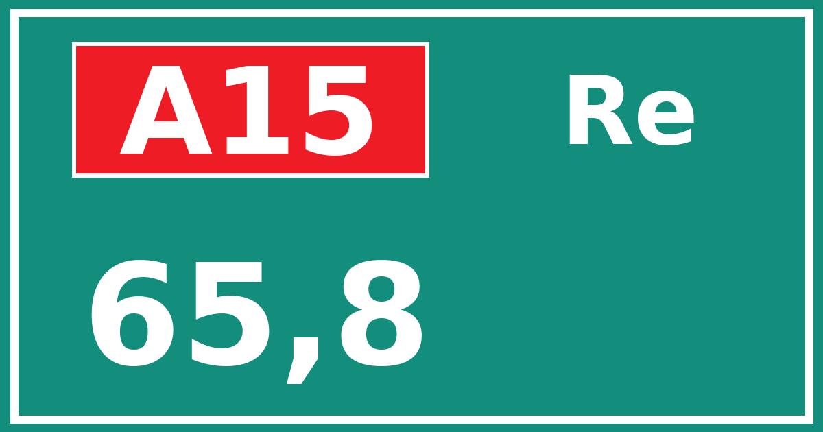 Hectometerbord A15 65,8 zijde Re