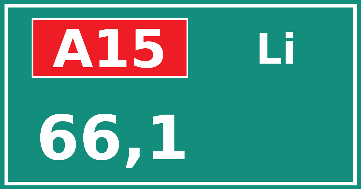 Hectometerbord A15 66,1 zijde Li