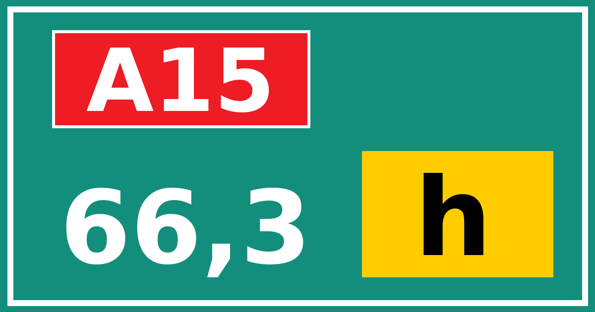Hectometerbord A15 66,3 letter h