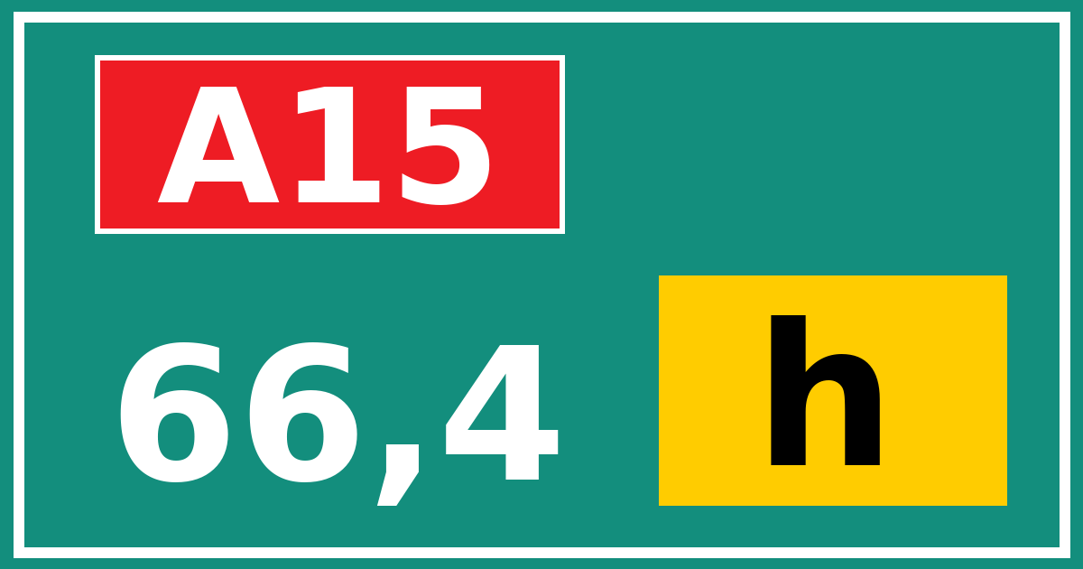 Hectometerbord A15 66,4 letter h