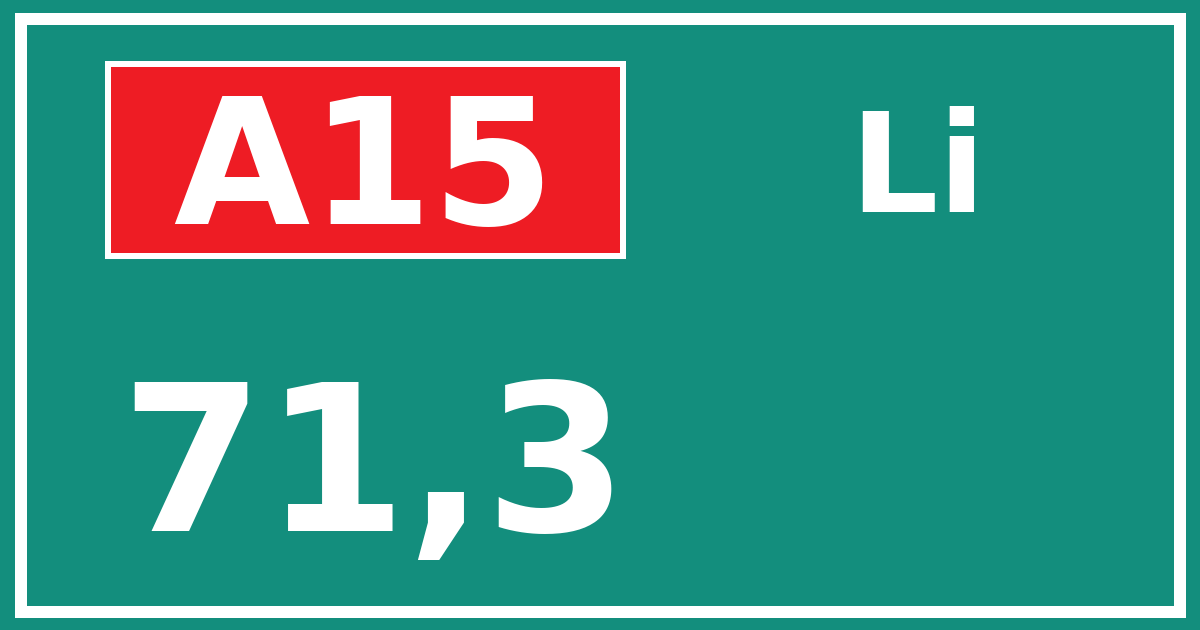 Hectometerbord A15 71,3 zijde Li