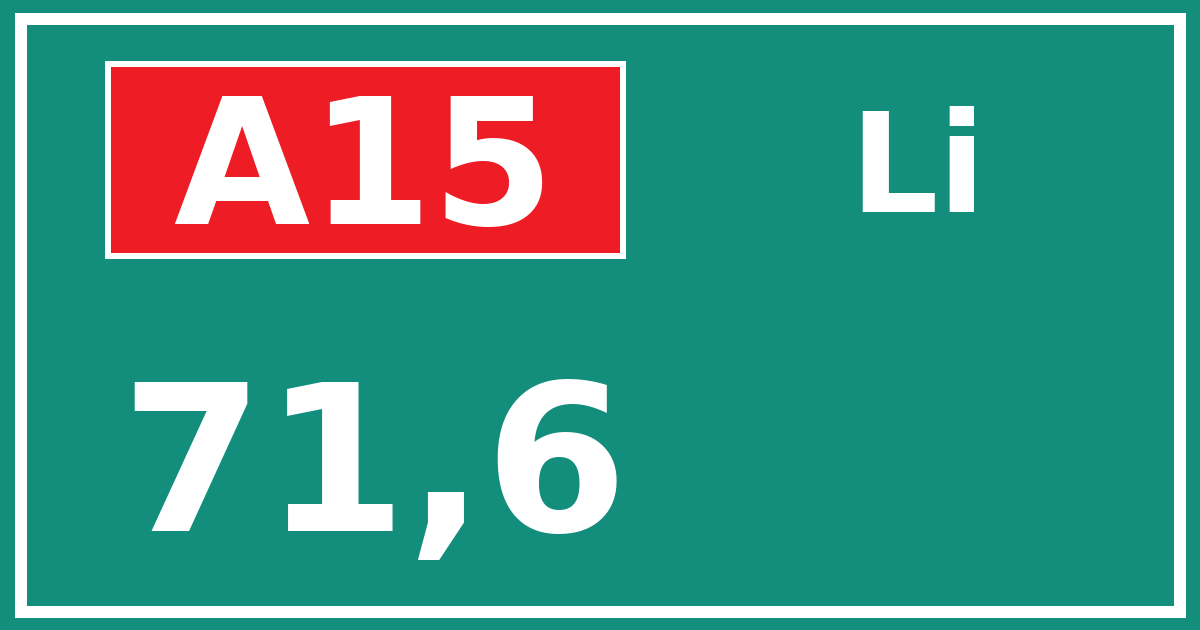 Hectometerbord A15 71,6 zijde Li