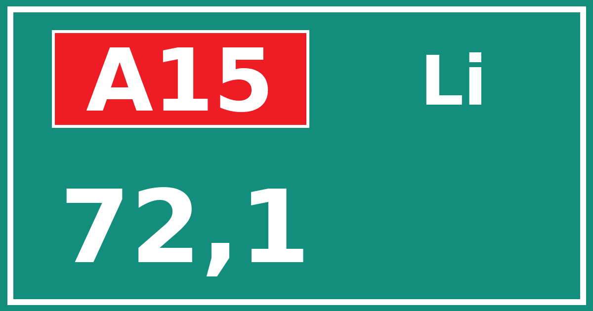 Hectometerbord A15 72,1 zijde Li