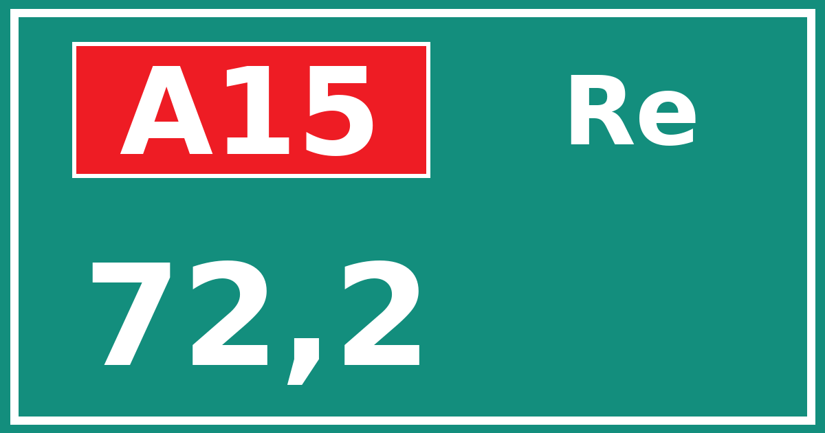 Hectometerbord A15 72,2 zijde Re