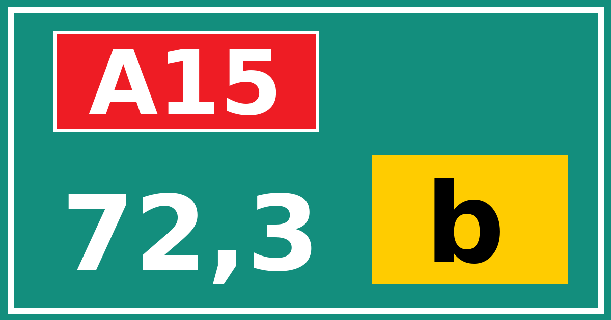 Hectometerbord A15 72,3 letter b