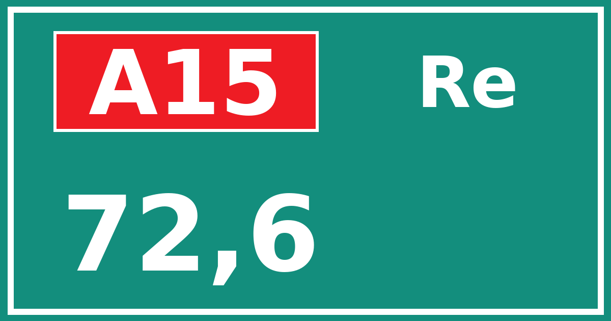 Hectometerbord A15 72,6 zijde Re