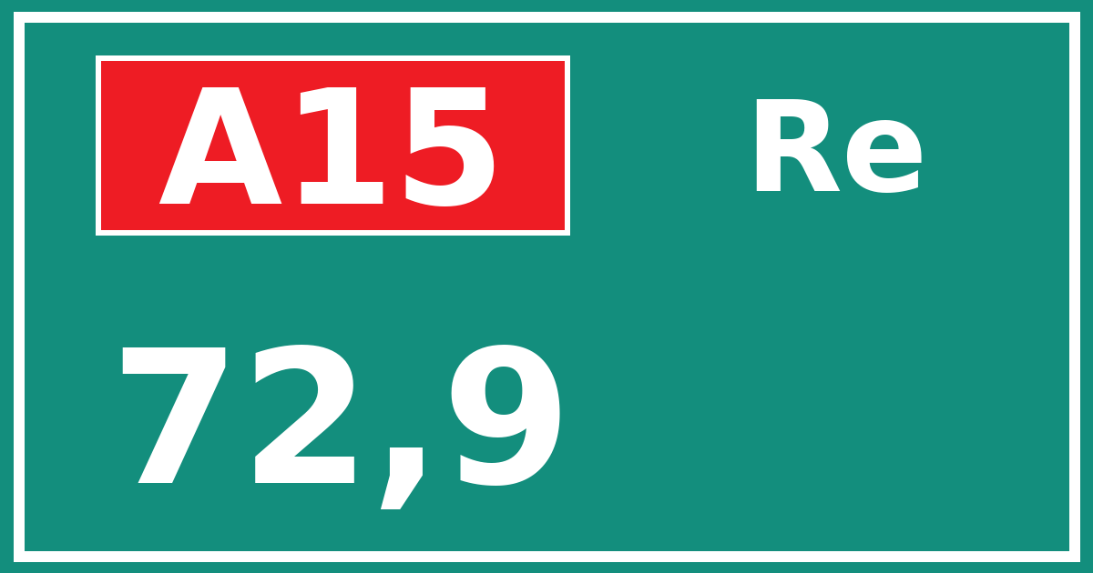 Hectometerbord A15 72,9 zijde Re