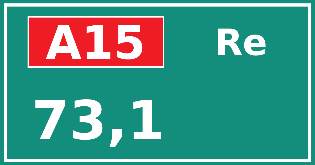 Hectometerbord A15 73,1 zijde Re