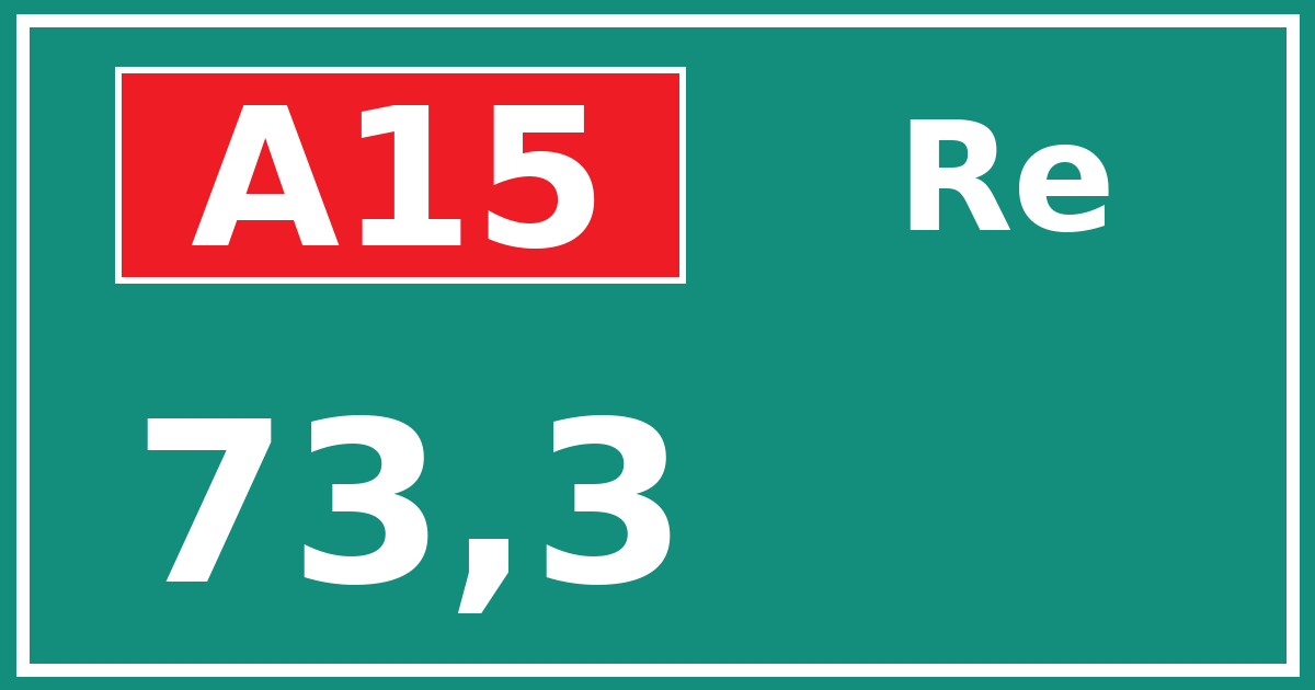 Hectometerbord A15 73,3 zijde Re