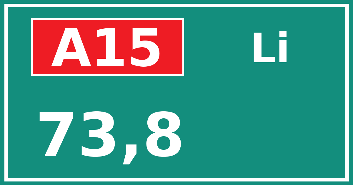 Hectometerbord A15 73,8 zijde Li