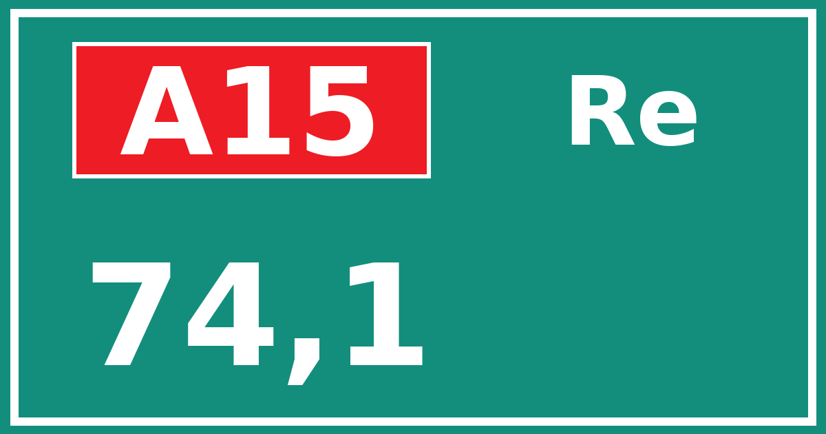 Hectometerbord A15 74,1 zijde Re