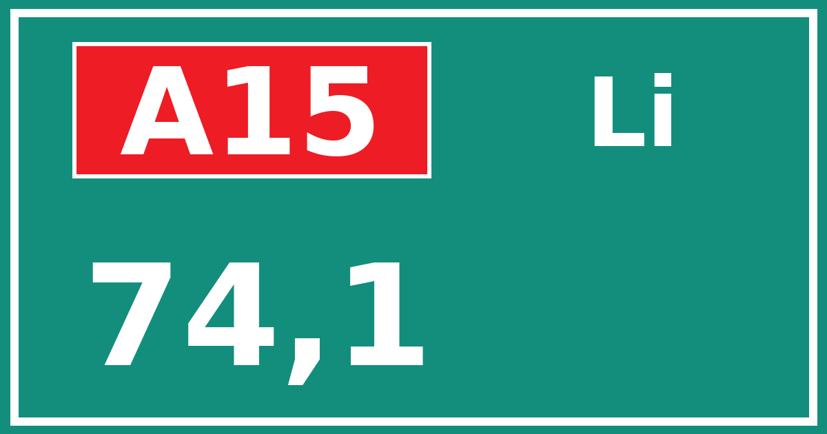 Hectometerbord A15 74,1 zijde Li