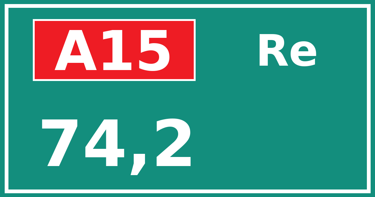 Hectometerbord A15 74,2 zijde Re