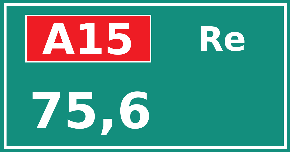 Hectometerbord A15 75,6 zijde Re