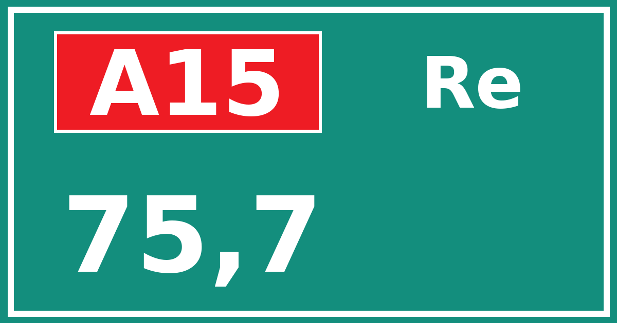 Hectometerbord A15 75,7 zijde Re