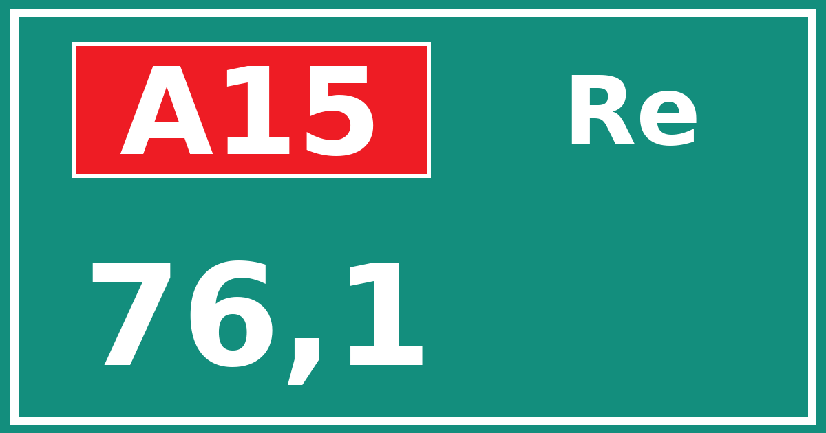 Hectometerbord A15 76,1 zijde Re