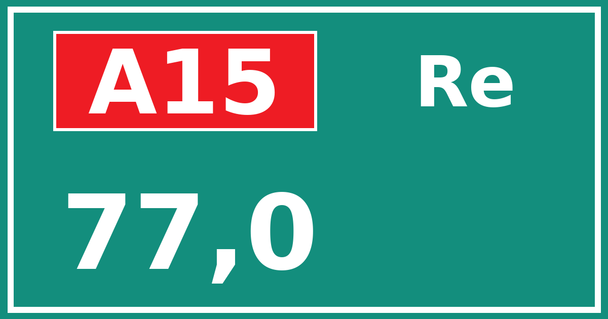 Hectometerbord A15 77,0 zijde Re