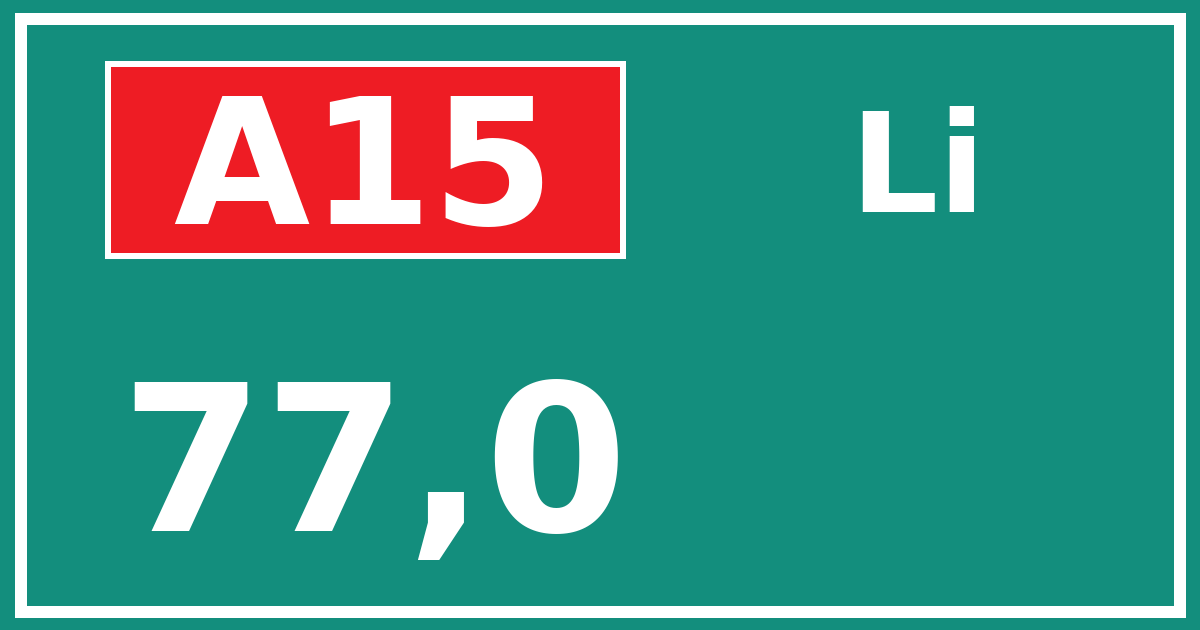 Hectometerbord A15 77,0 zijde Li