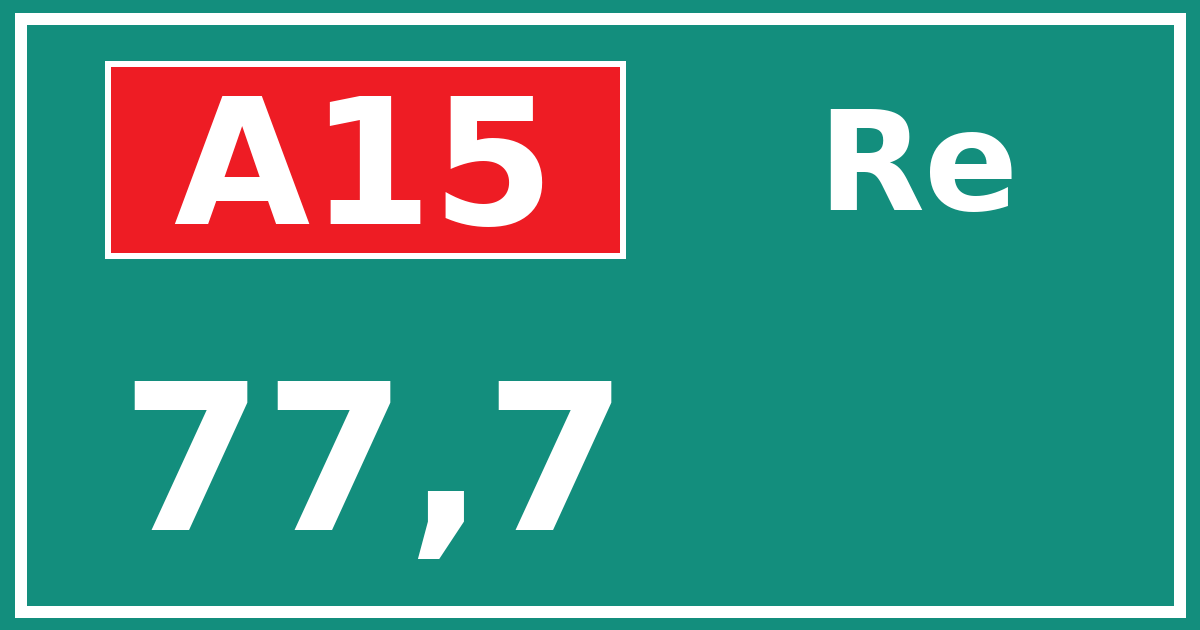Hectometerbord A15 77,7 zijde Re