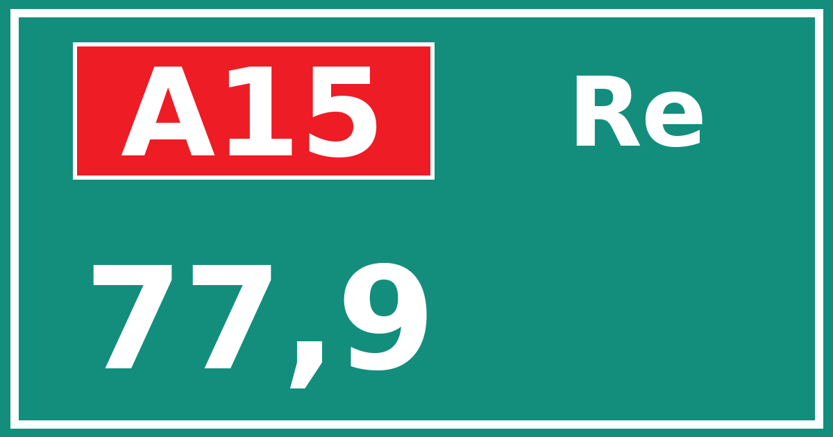 Hectometerbord A15 77,9 zijde Re
