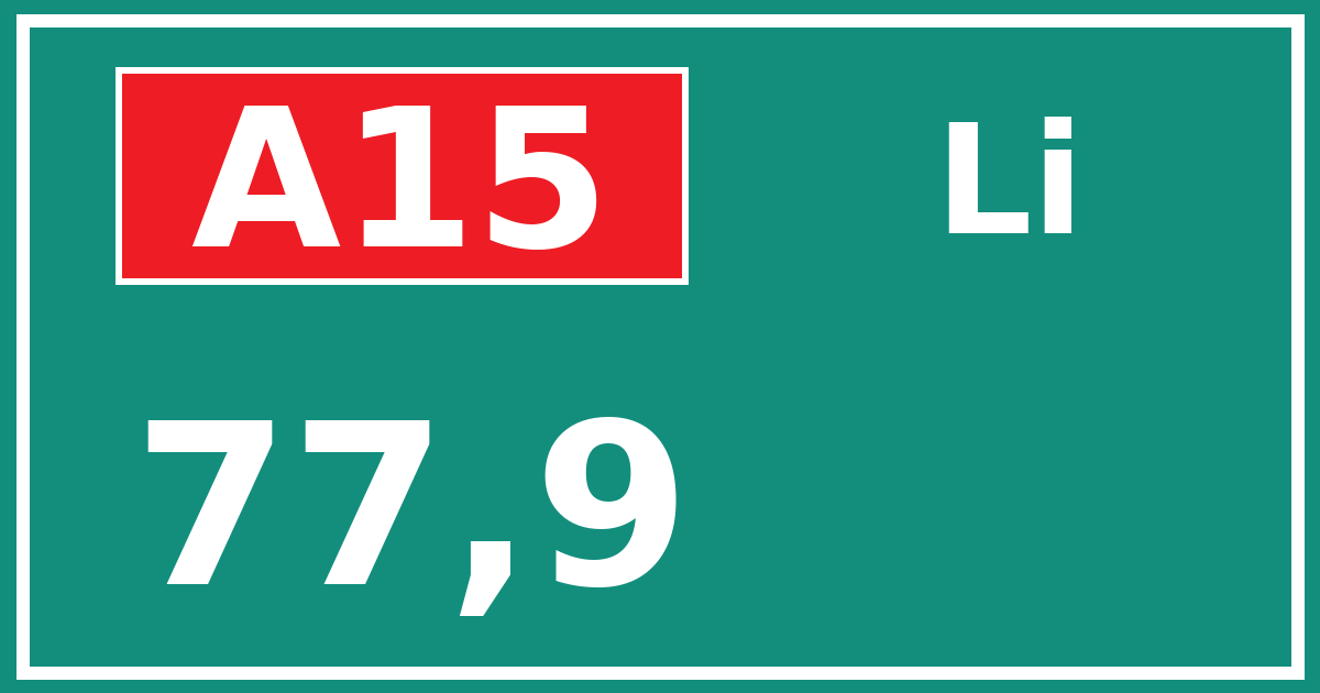 Hectometerbord A15 77,9 zijde Li