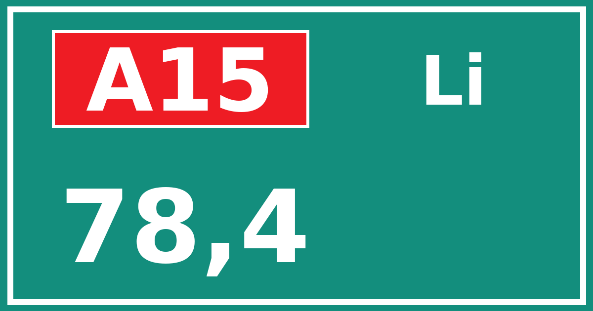 Hectometerbord A15 78,4 zijde Li