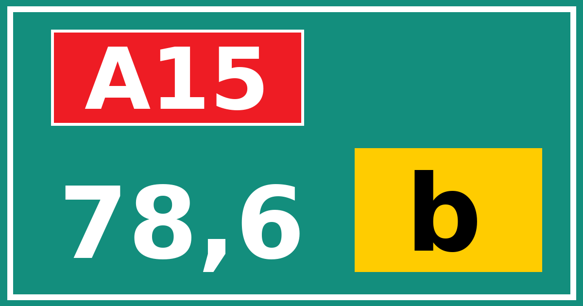 Hectometerbord A15 78,6 letter b