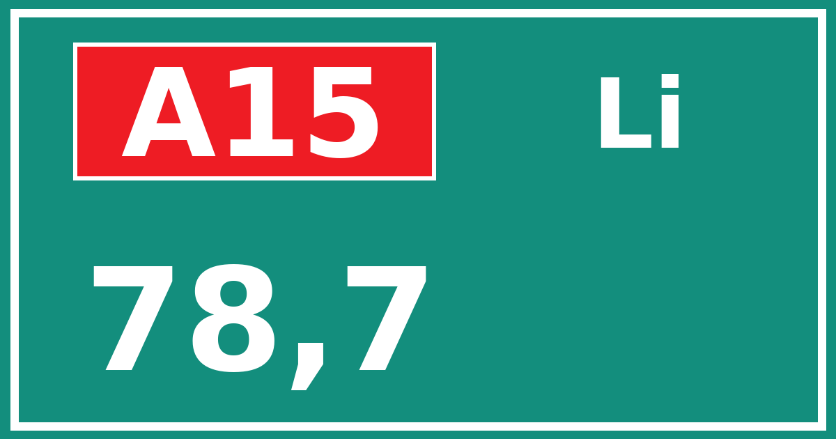 Hectometerbord A15 78,7 zijde Li