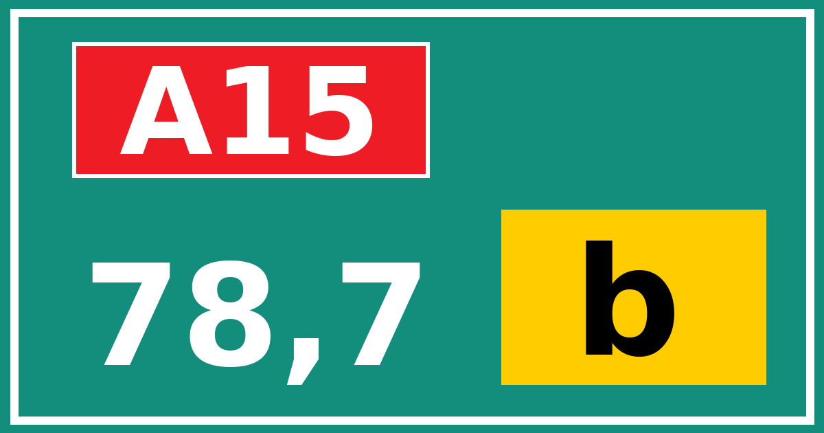 Hectometerbord A15 78,7 letter b