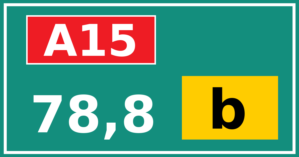 Hectometerbord A15 78,8 letter b