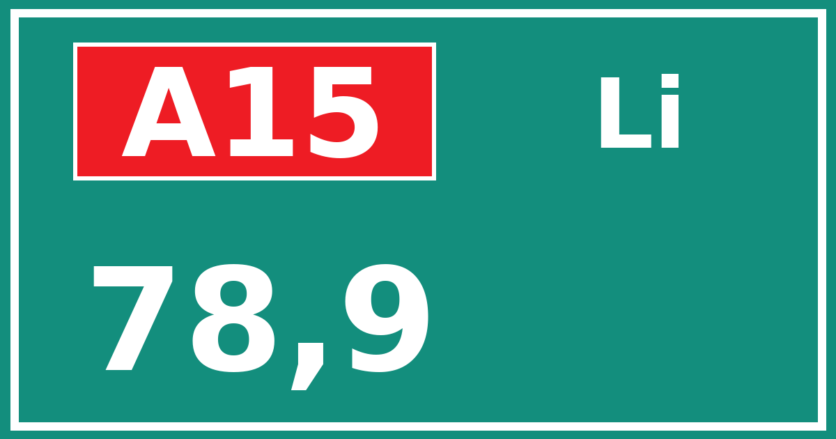 Hectometerbord A15 78,9 zijde Li
