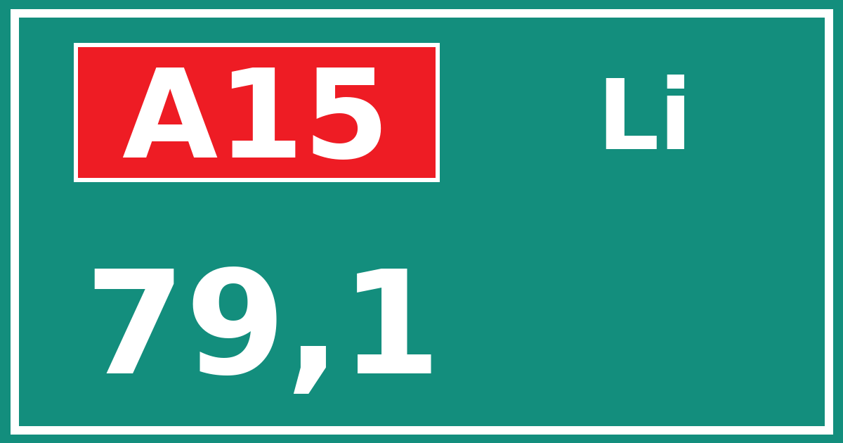 Hectometerbord A15 79,1 zijde Li