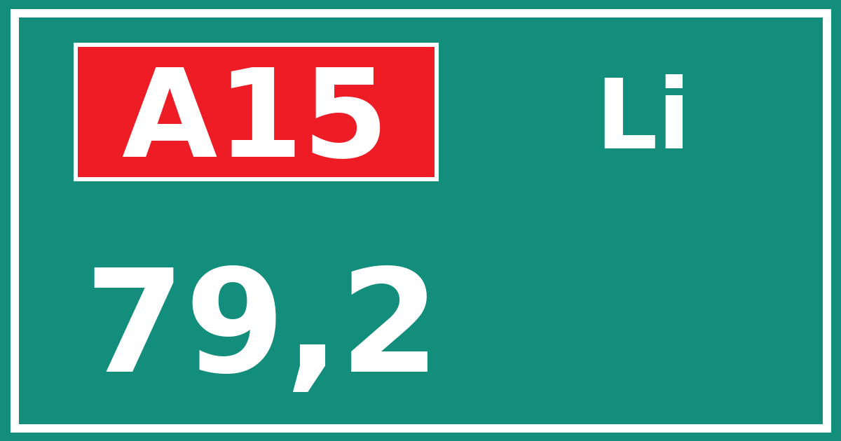 Hectometerbord A15 79,2 zijde Li