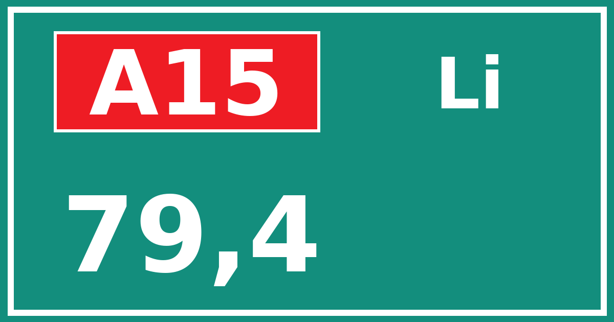 Hectometerbord A15 79,4 zijde Li