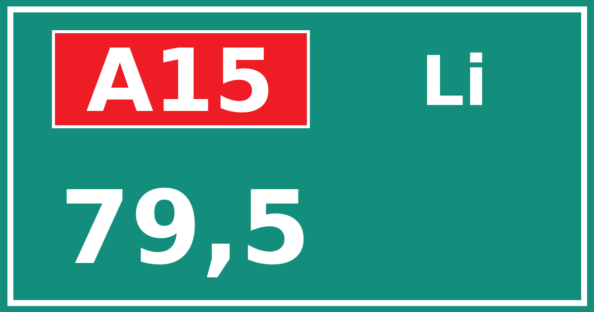 Hectometerbord A15 79,5 zijde Li