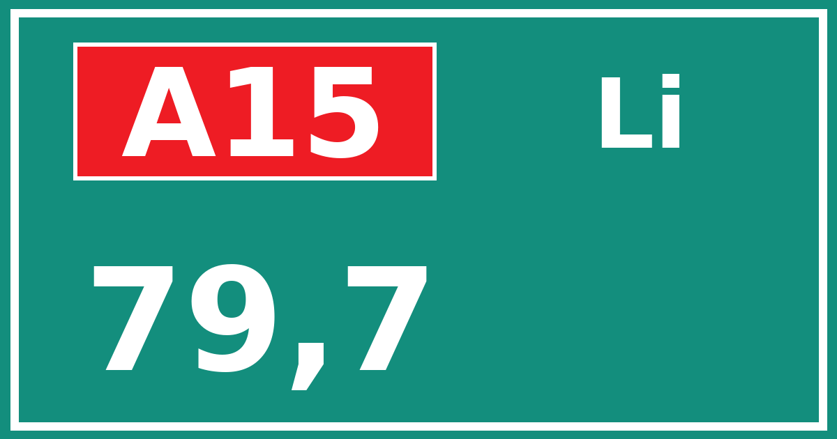 Hectometerbord A15 79,7 zijde Li