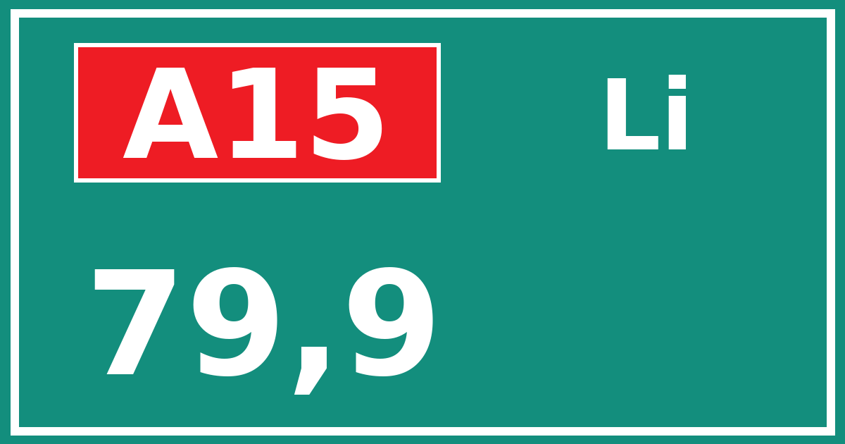 Hectometerbord A15 79,9 zijde Li