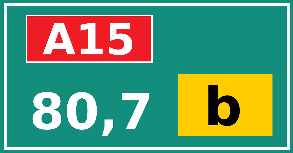 Hectometerbord A15 80,7 letter b