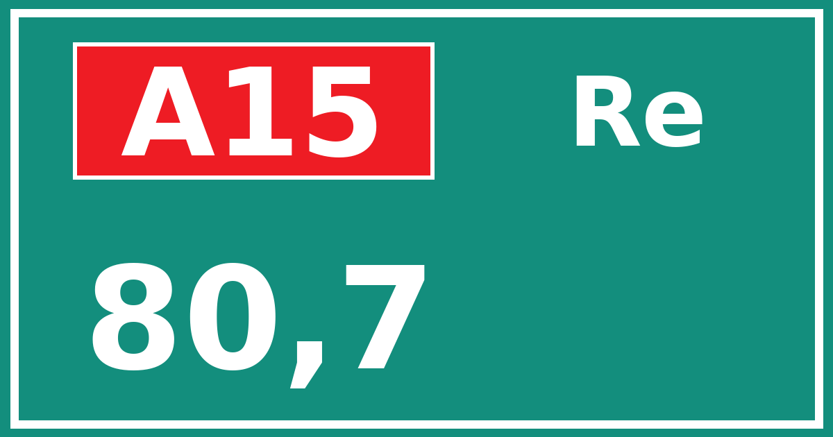 Hectometerbord A15 80,7 zijde Re