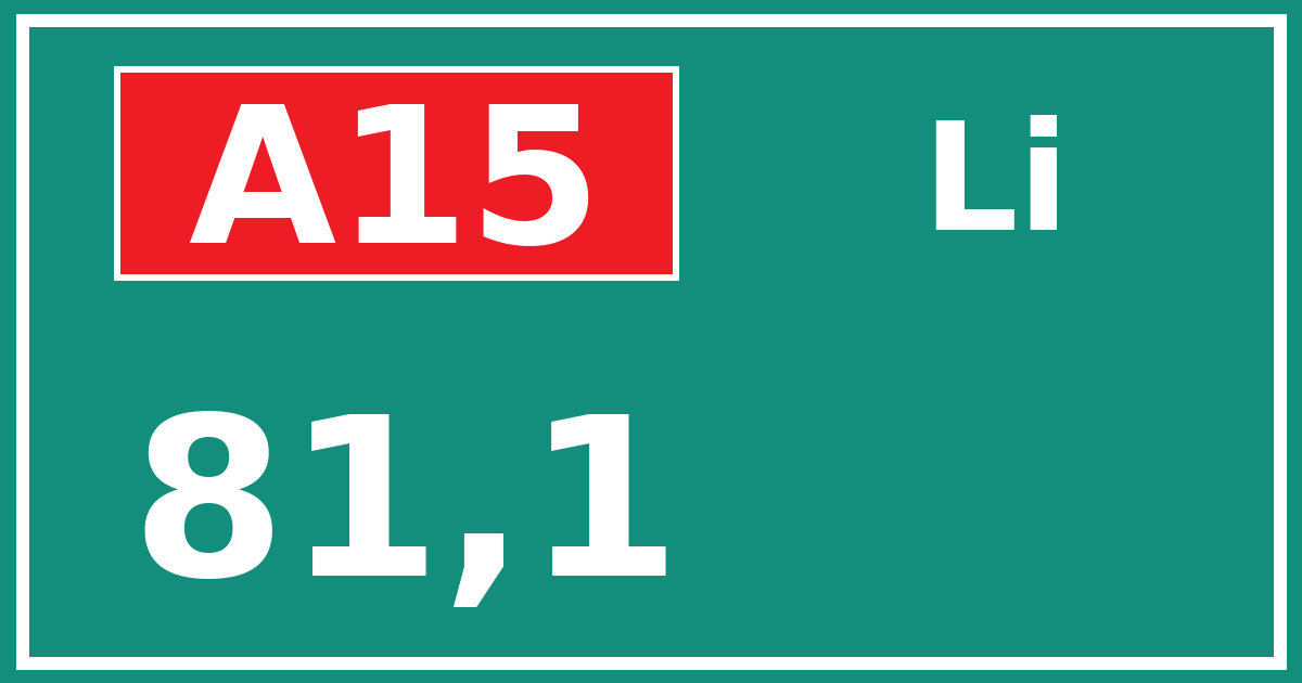 Hectometerbord A15 81,1 zijde Li