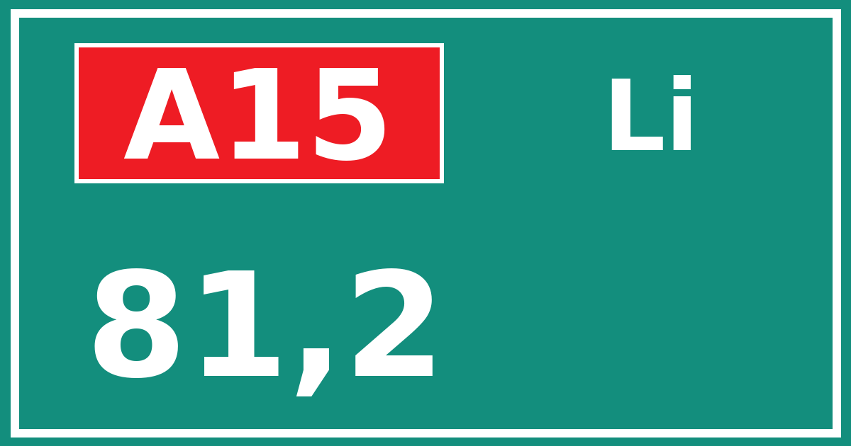 Hectometerbord A15 81,2 zijde Li