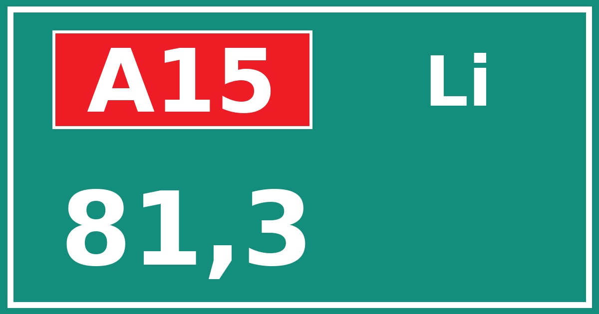 Hectometerbord A15 81,3 zijde Li