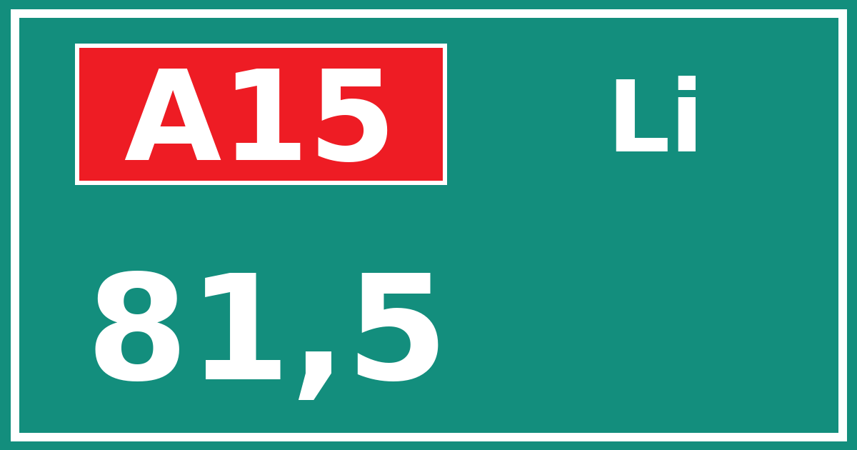 Hectometerbord A15 81,5 zijde Li