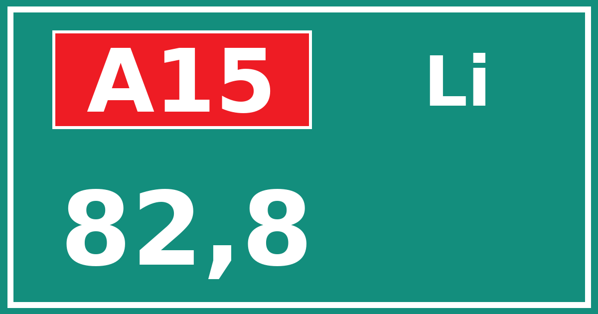 Hectometerbord A15 82,8 zijde Li