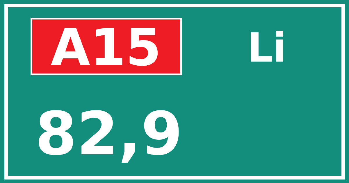 Hectometerbord A15 82,9 zijde Li