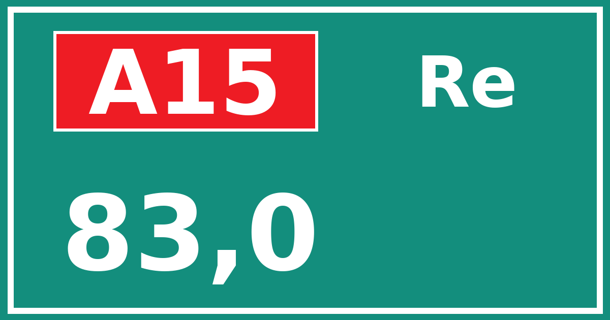Hectometerbord A15 83,0 zijde Re