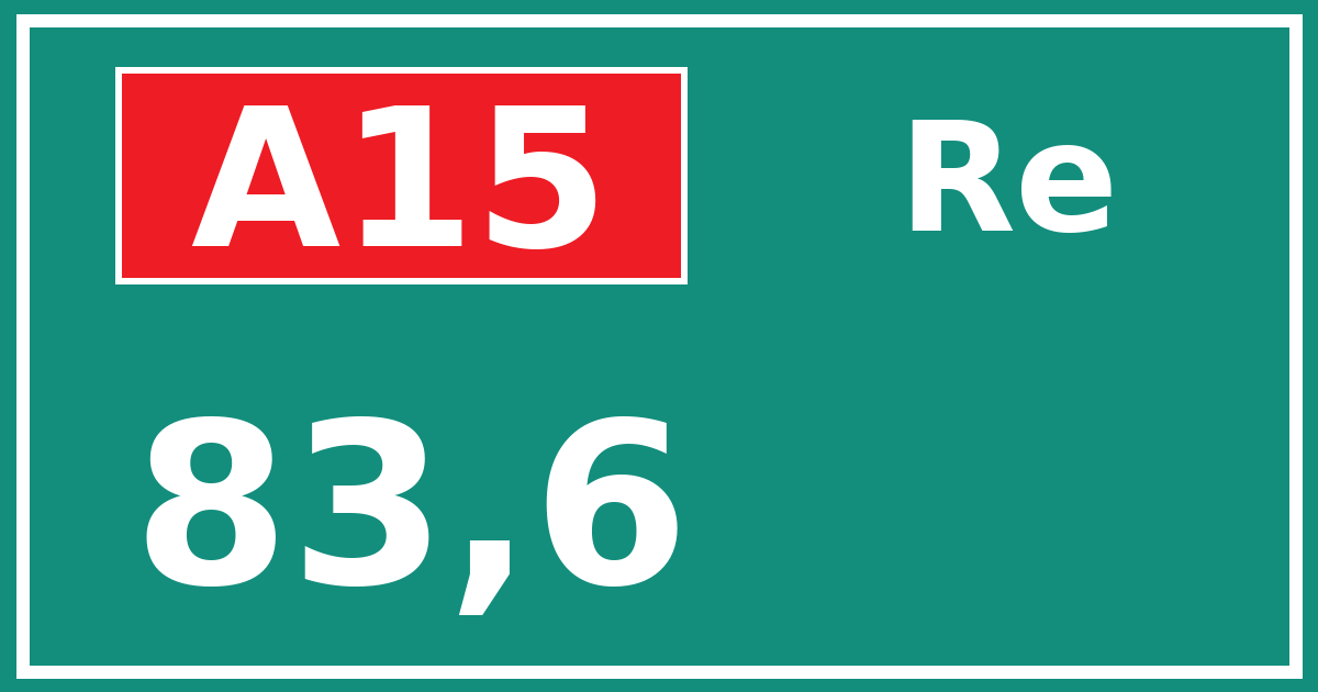 Hectometerbord A15 83,6 zijde Re