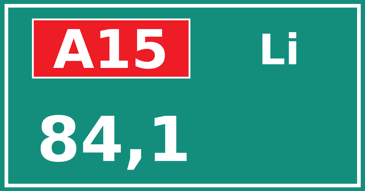Hectometerbord A15 84,1 zijde Li