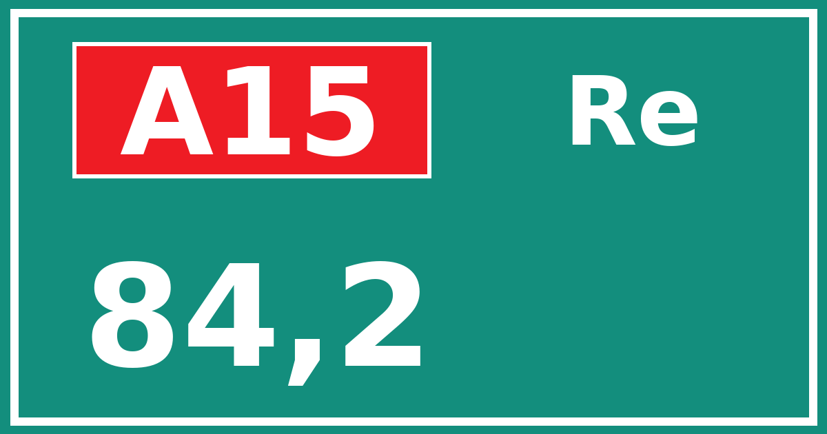 Hectometerbord A15 84,2 zijde Re