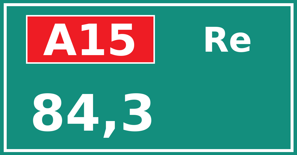 Hectometerbord A15 84,3 zijde Re